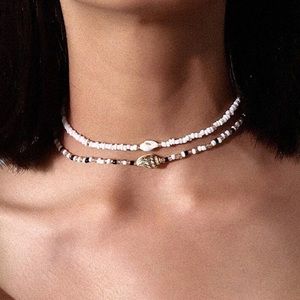 2 piece beaded shell chokers